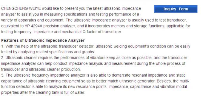 Resonanz-Halbkraft-Frequenz-Ultraschallwiderstand-Analysator für für keramischen Ultraschallwandler